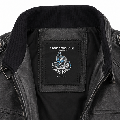 Men’s Distressed Grey Cafe Racer Leather Jacket