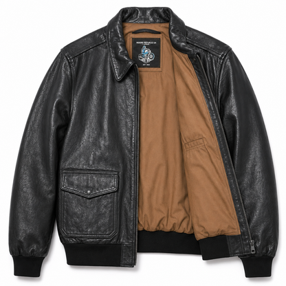 Men’s Black A-2 Leather Jacket