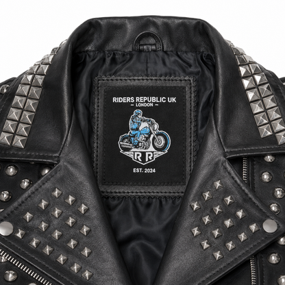 Women’s Black Studded Brando Leather Jacket