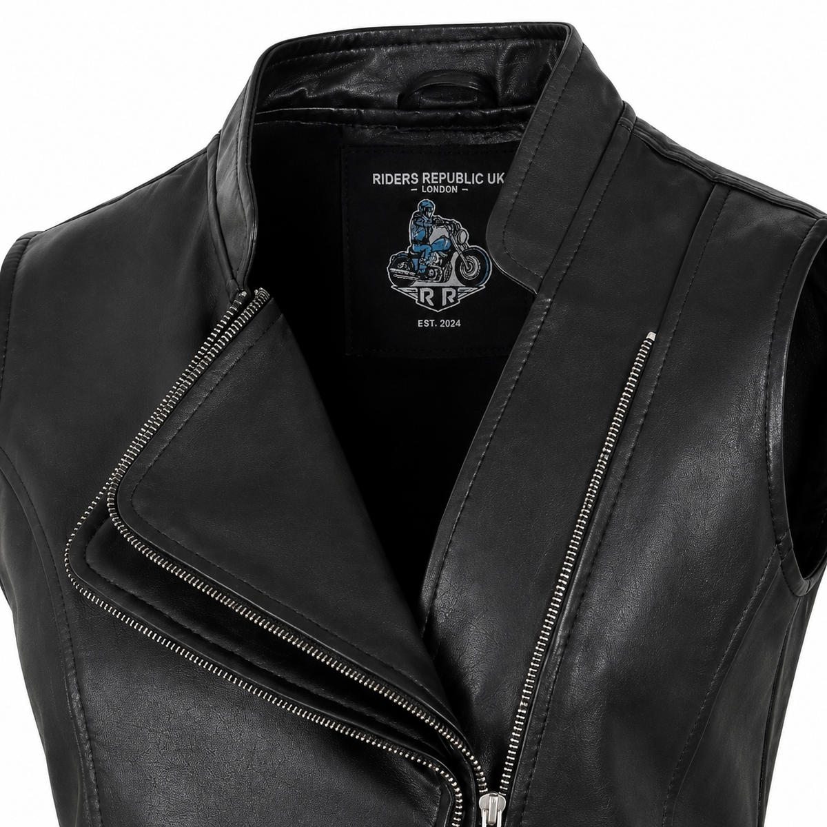 Women’s Double-Breasted Punk Motorcycle Leather Waistcoat Vest