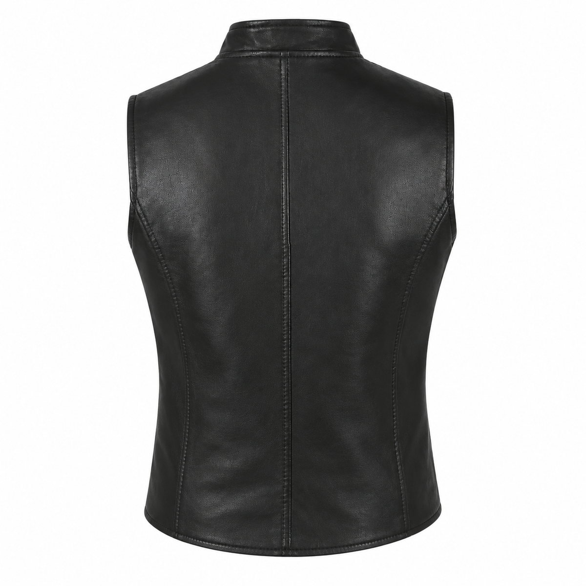 Women’s Double-Breasted Punk Motorcycle Leather Waistcoat Vest