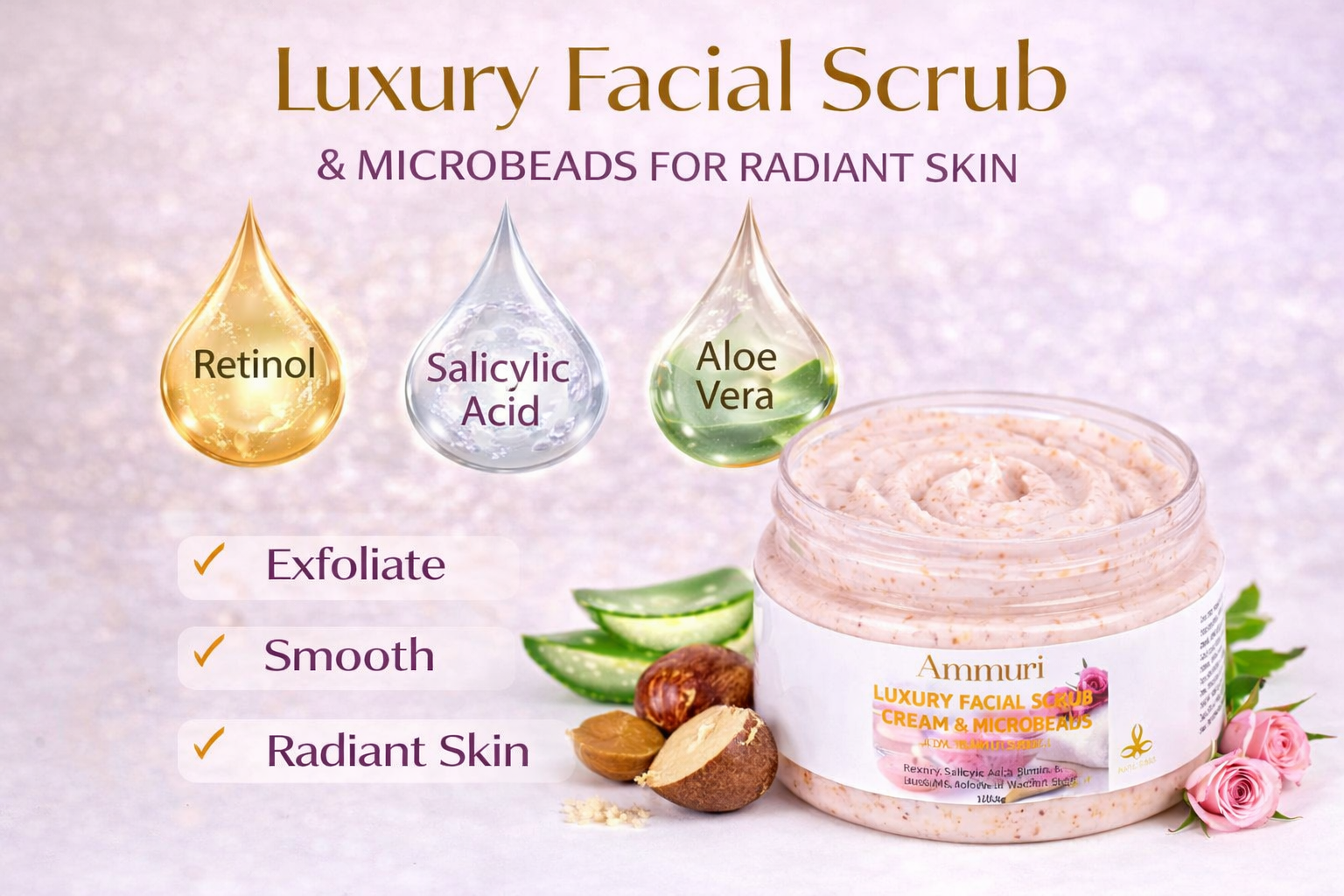 Aapon Mini Market Ltd - Ammuri Skincare Retinol Facial Scrub - Exfoliating Cream