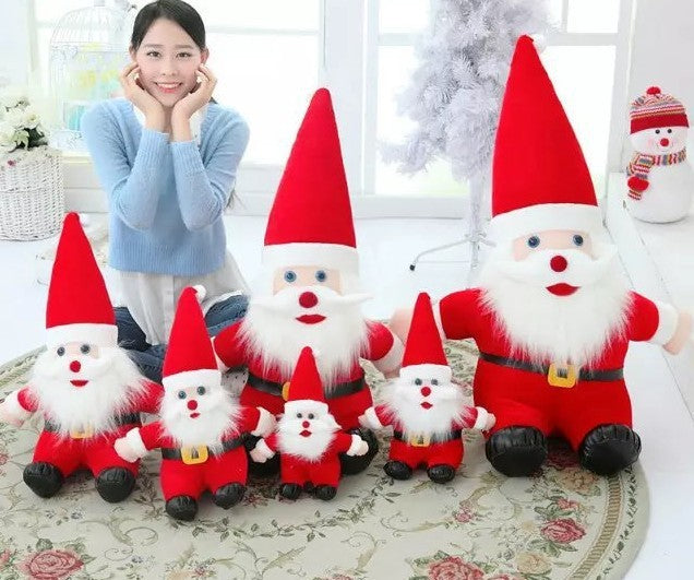 Santa plush toys in six sizes from 30cm to 100cm