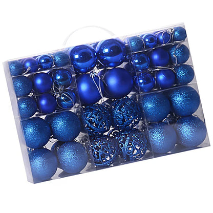 Blue Christmas Tree Baubles – 100-Piece Shatterproof Set – view 4