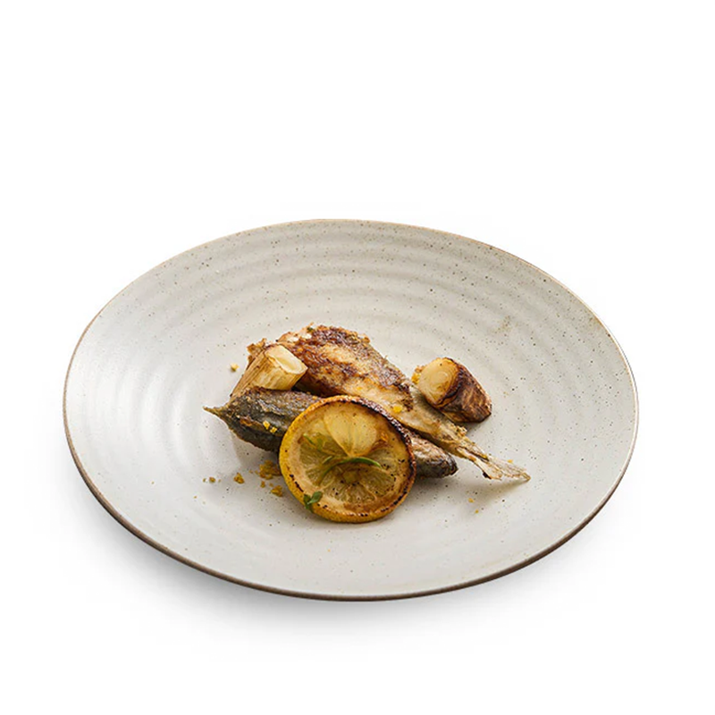 Aapon mini market - Handcrafted Stoneware Shallow Plate 
