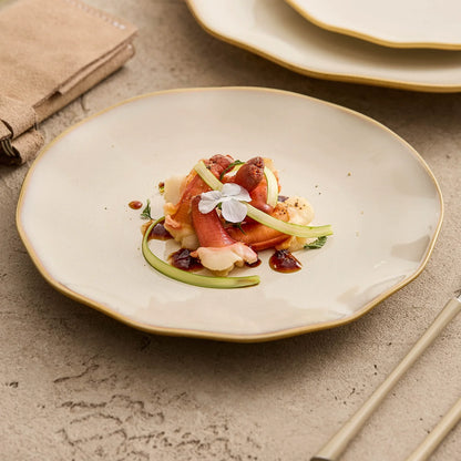 Aapon mini market - Artisanal Wavy-Edge Kiln-Glazed Shallow Plate