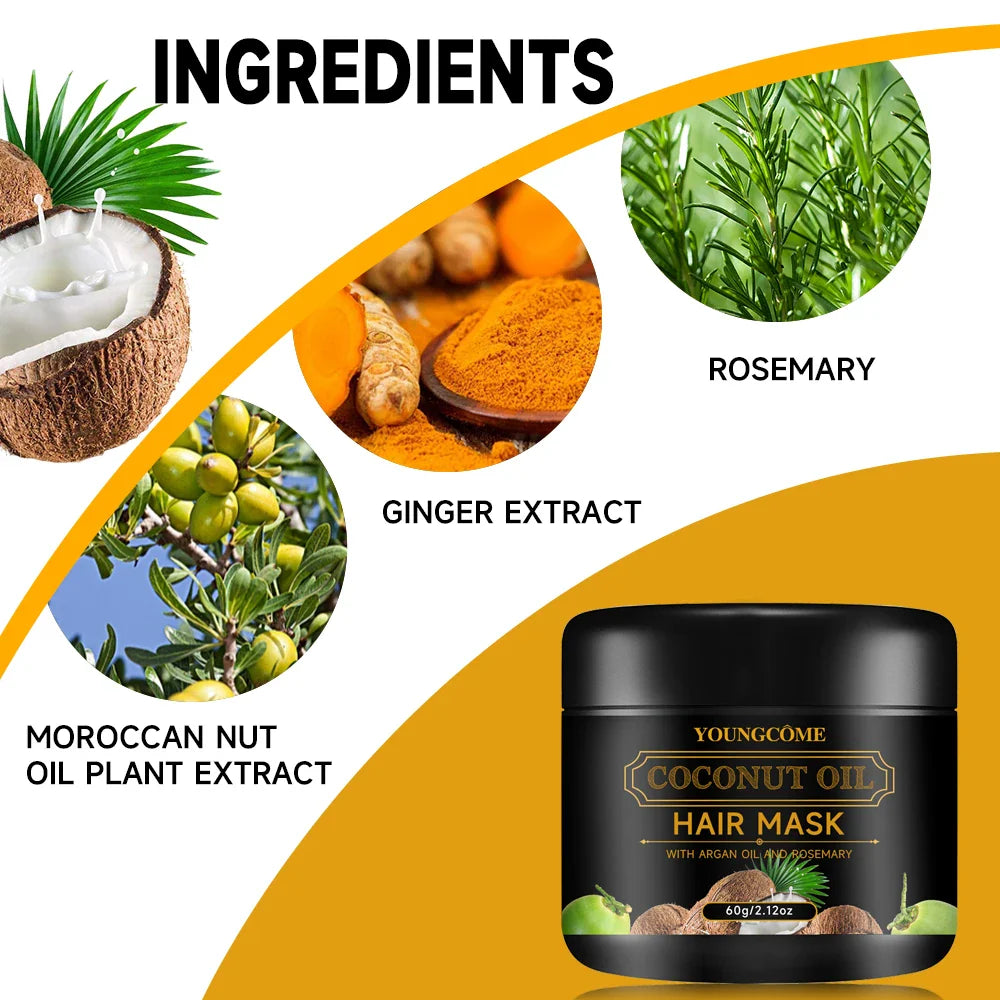 Coconut Oil Hair Mask with Rosemary & Ginger Extracts