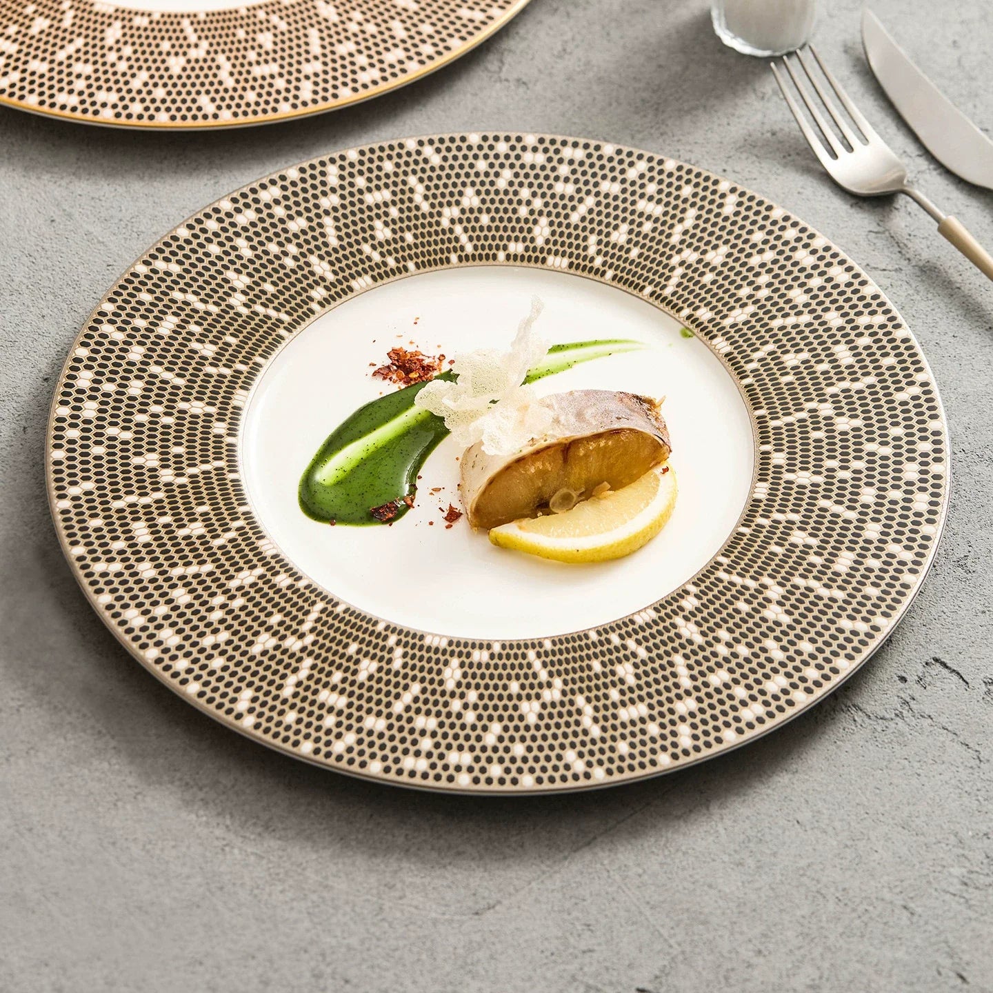 Aapon mini market -Artisanal Mosaic Porcelain Plate