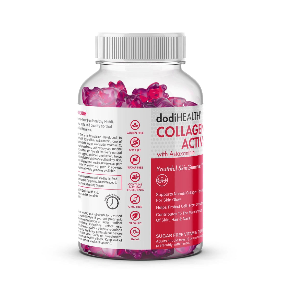 Aaponminimarket Collagen Gummies with Astaxanthin & Zinc - Sugar-Free, Halal, Skin Support, UK