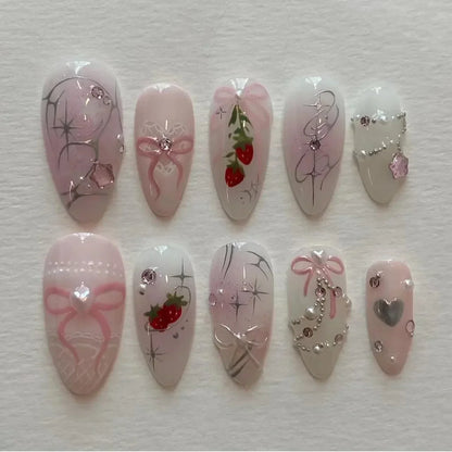 Aapon Mini Market Ltd Colorful 3D Flower & Butterfly Press-On Nails