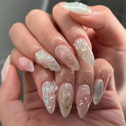 Aapon Mini Market Ltd Colorful 3D Flower & Butterfly Press-On Nails