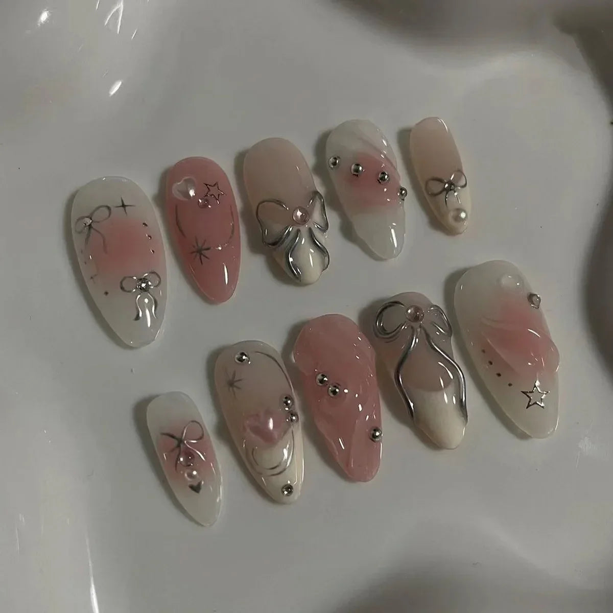 Aapon Mini Market Ltd Colorful 3D Flower & Butterfly Press-On Nails
