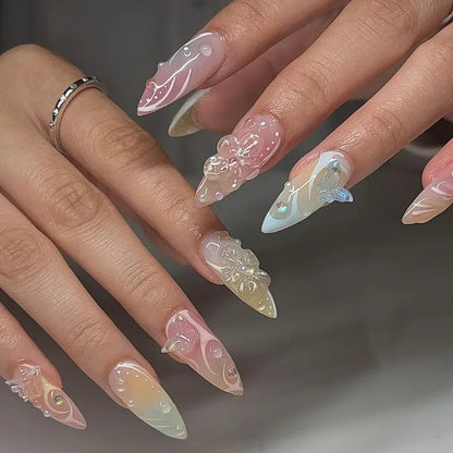 Colorful 3D Press-On Nails