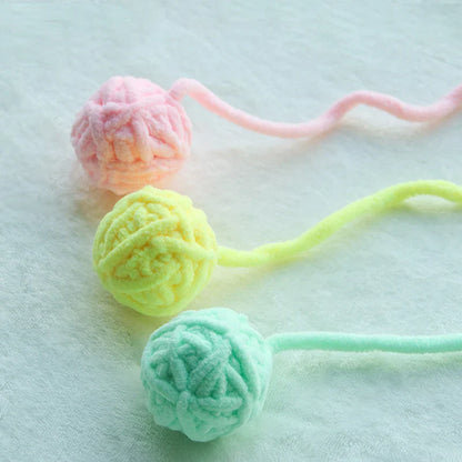 Colorful Yarn Cat Balls with Bells