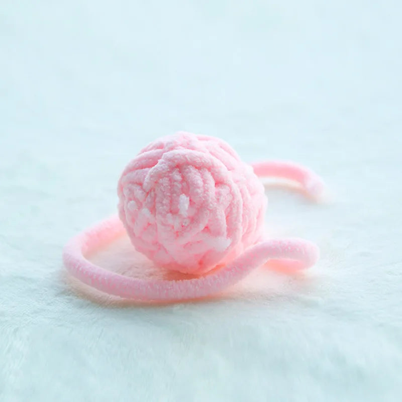 Colorful Yarn Cat Balls with Bells