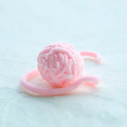 Colorful Yarn Cat Balls with Bells