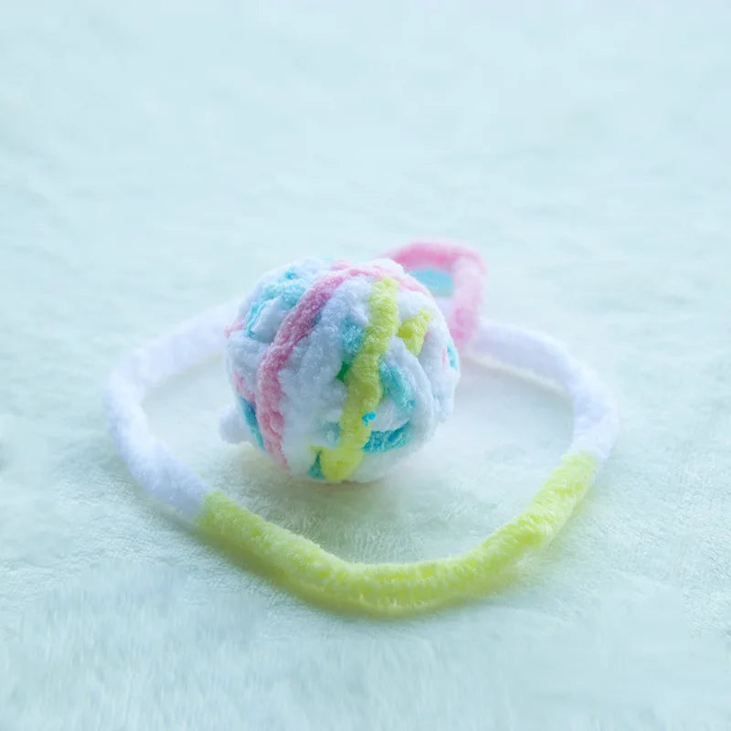 Colorful Yarn Cat Balls with Bells