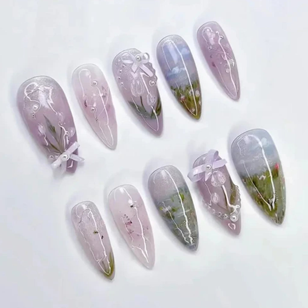 Aapon Mini Market Ltd Colorful 3D Flower & Butterfly Press-On Nails