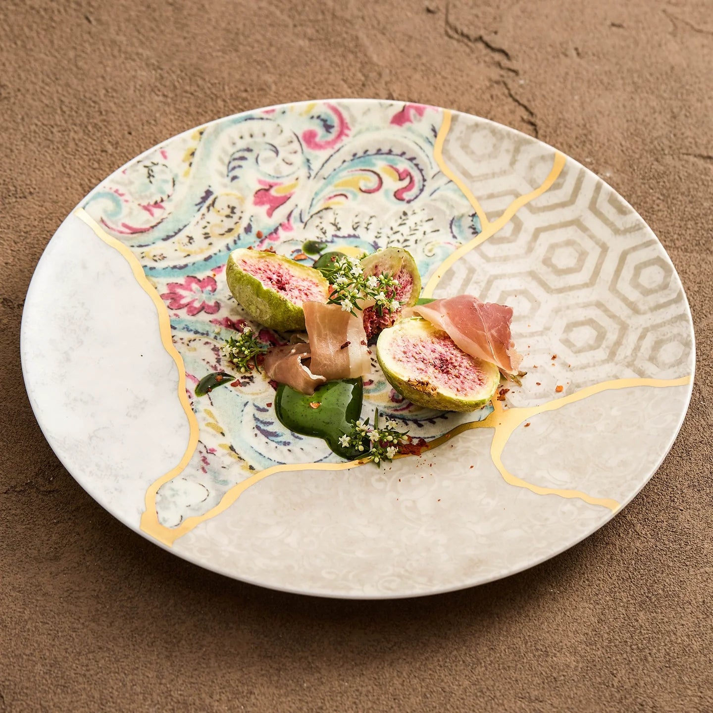 Aapon mini market -Gold-Thread Porcelain Shallow Plate