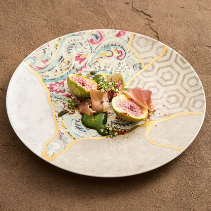 Aapon mini market -Gold-Thread Porcelain Shallow Plate