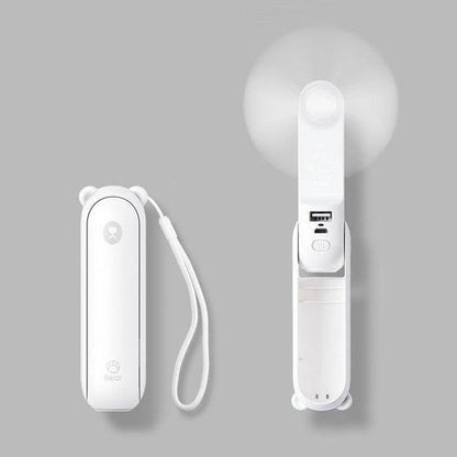 Cool Breeze Companion: Portable Fan with Power Bank Power!