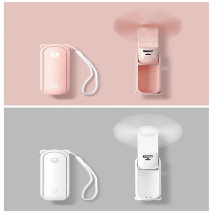 Cool Breeze Companion: Portable Fan with Power Bank Power!