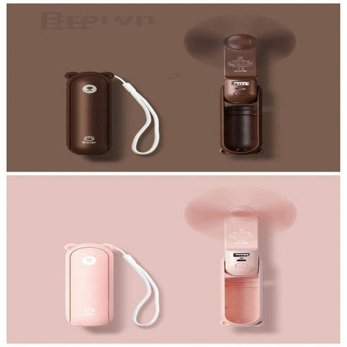 Cool Breeze Companion: Portable Fan with Power Bank Power!