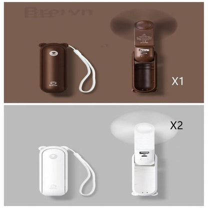 Cool Breeze Companion: Portable Fan with Power Bank Power!