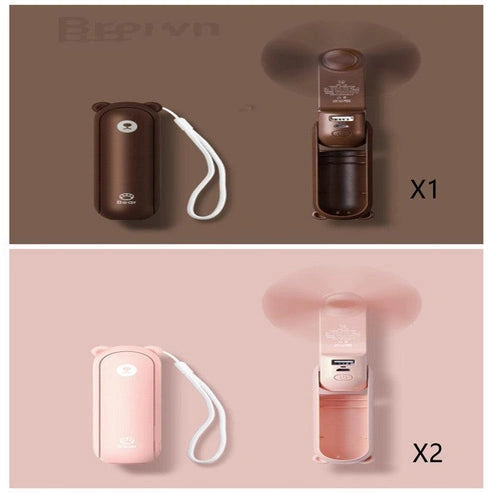 Cool Breeze Companion: Portable Fan with Power Bank Power!