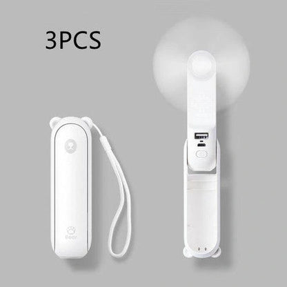 Cool Breeze Companion: Portable Fan with Power Bank Power!