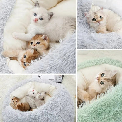 Aaponminimarket Cozy 2-in-1 Plush Cat Bed
