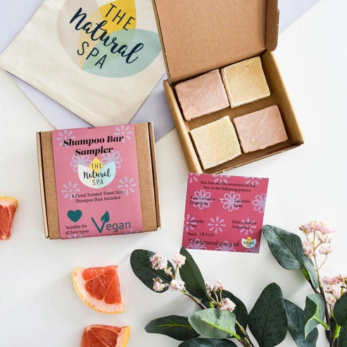 Floral Shampoo Bar Gift Set – 4 Mini Hair Care Bars