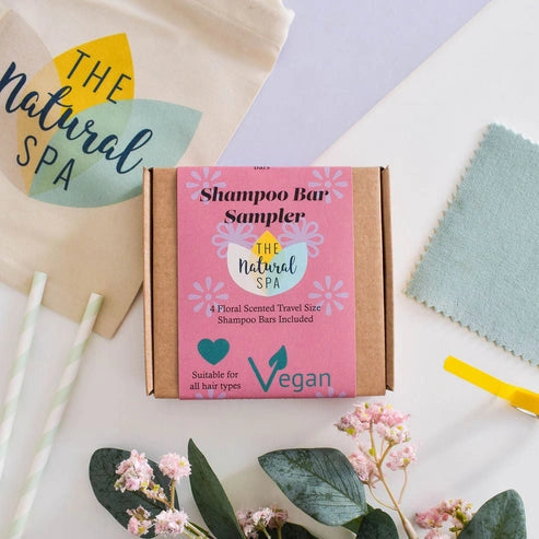 Floral Shampoo Bar Gift Set – 4 Mini Hair Care Bars