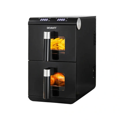 Aaponminimarket Devanti Air Fryer Oven 11L Dual Zone Fryers
