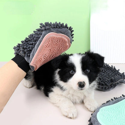 Aaponminimarket Dual-Sided Pet Bathing Brush and Grooming Glove