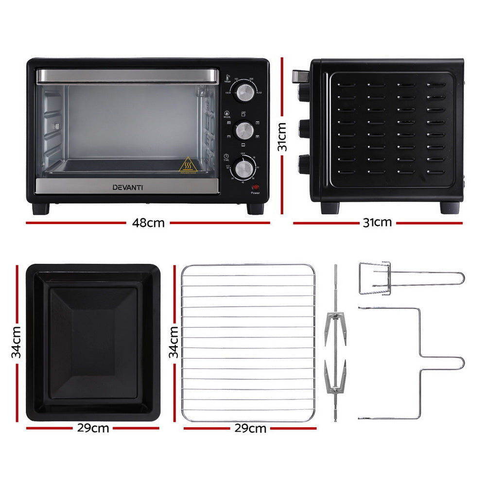 Aapon mini market -Devanti 30L Convection Oven | Electric Fryer Ovens