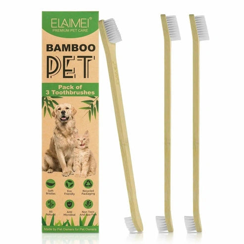 ELAIMEI Bamboo Pet Toothbrush