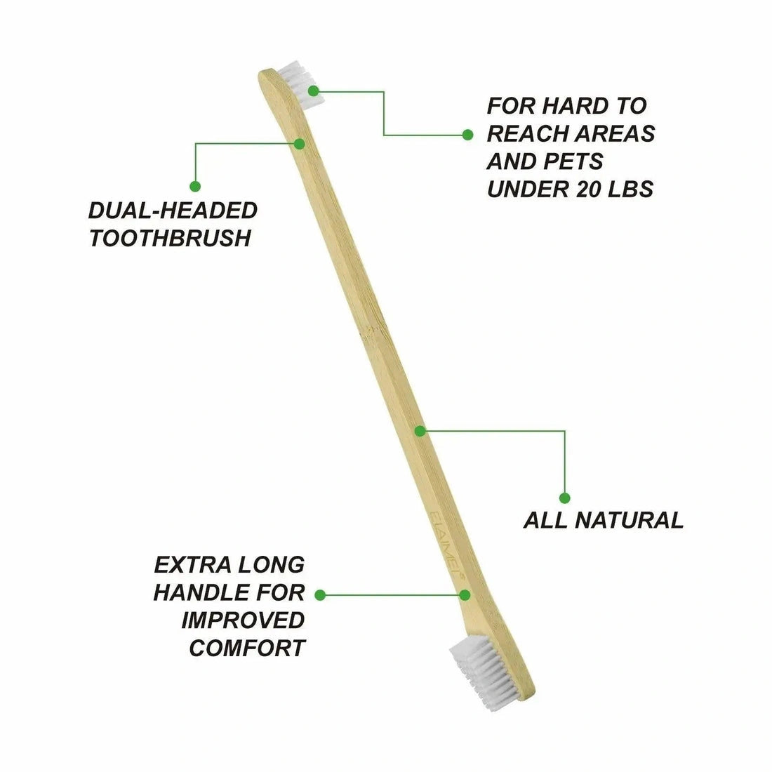 ELAIMEI Bamboo Pet Toothbrush