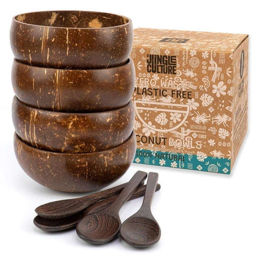 Aaponminimarket Eco-friendly Coconut Bowls & Spoons Set of 4