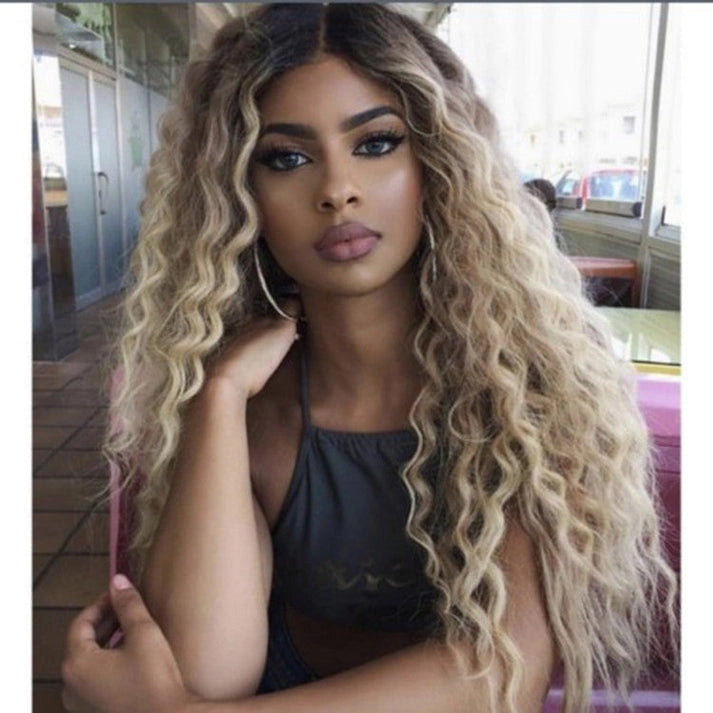 Aaponminimarket Elegant Long Curly Wig