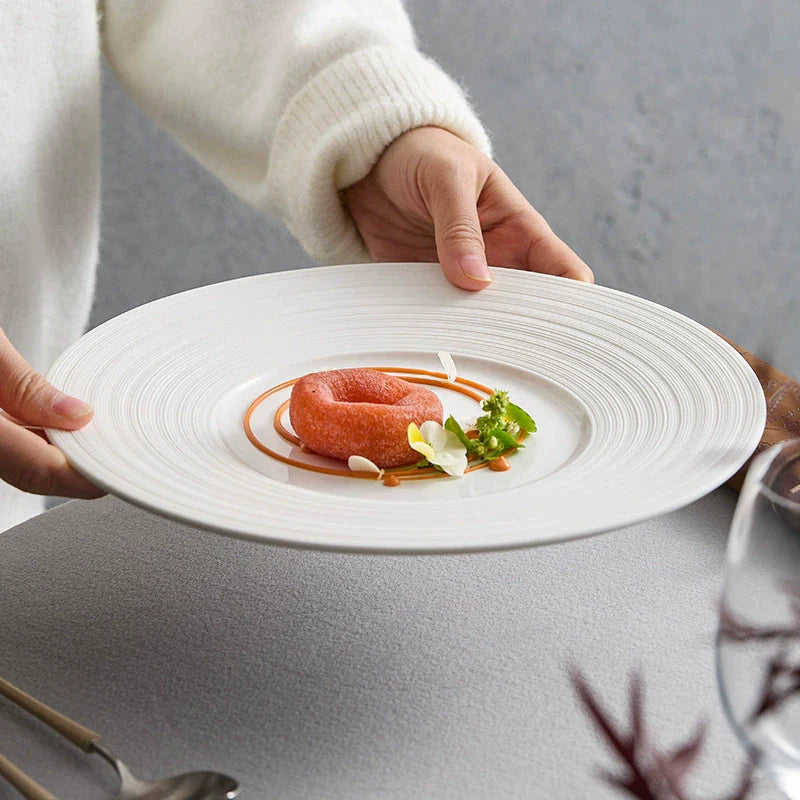 Aapon mini market -Minimalist Textured Ceramic Dinner Plate