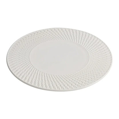 Aapon mini market -Embossed Spiral Shadow White Ceramic Plate