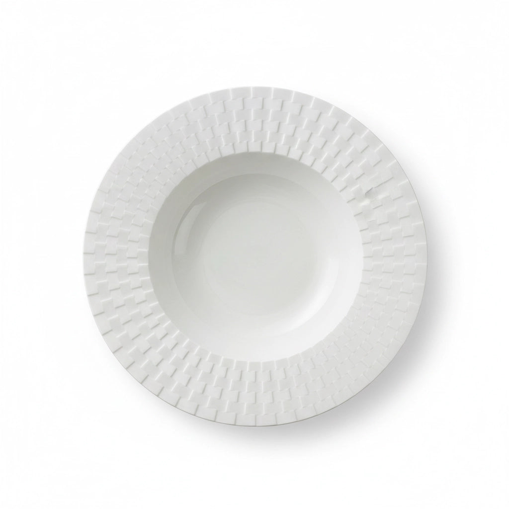 Aapon mini market - Embossed Weave-Texture Wide Soup Plate