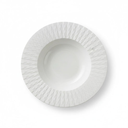 Aapon mini market - Embossed Weave-Texture Wide Soup Plate
