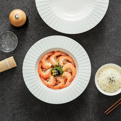 Aapon mini market - Embossed Weave-Texture Wide Soup Plate