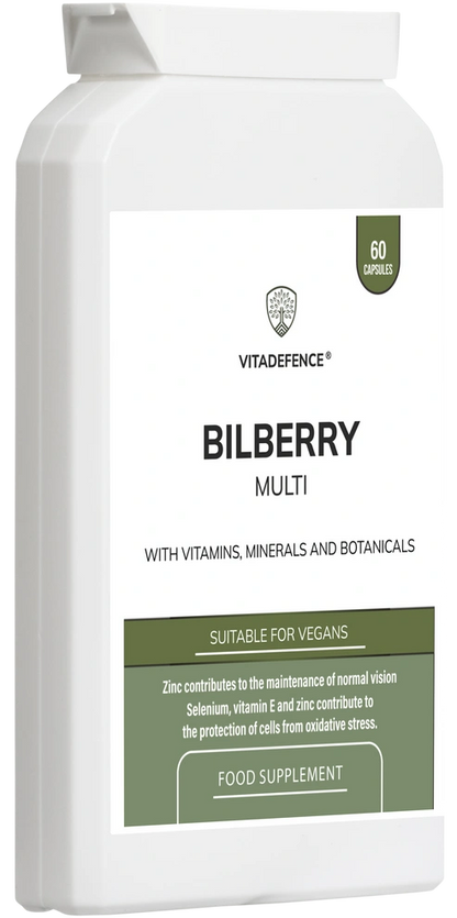 Bilberry Multi | With Pine Bark, Lutein, Zinc, Selenium & Vitamins – 60 Capsules