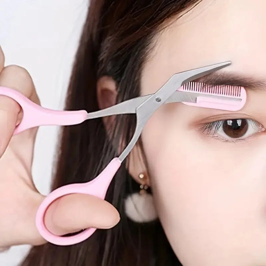 Eyebrow Trimmer Set With Razor And Scissors