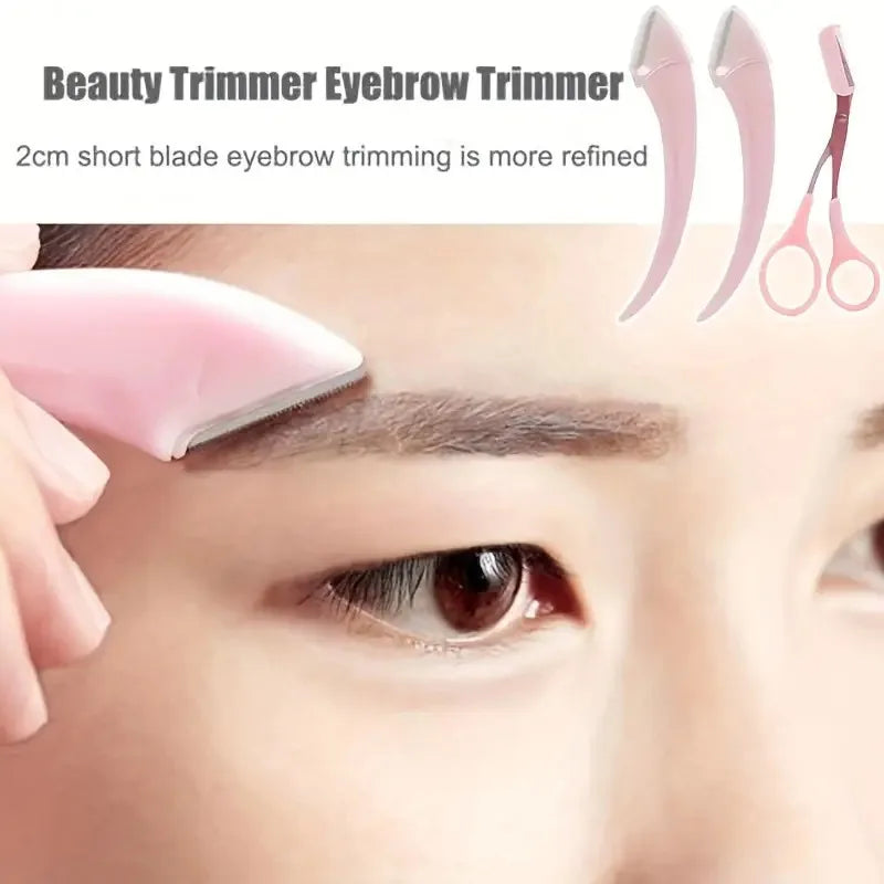 Eyebrow Trimmer Set With Razor And Scissors