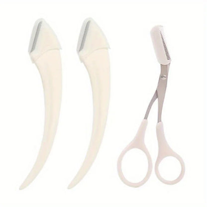 Eyebrow Trimmer Set With Razor And Scissors