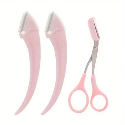Eyebrow Trimmer Set With Razor And Scissors